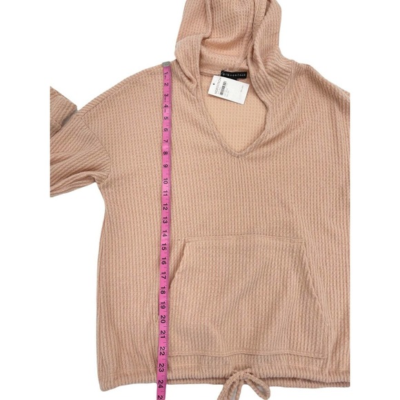GibsonLook Waffle Weave Hoodie In Dusty Peach Size Medium - Picture 9 of 11